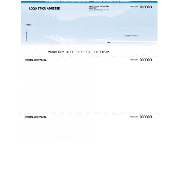 Chèques personnalisés pour imprimante laser - FOND MONTAGNEUX